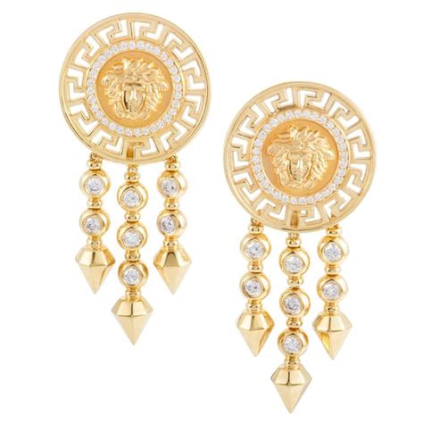 4.85g 10k twotone diam cut versace earri|versace earrings saks.